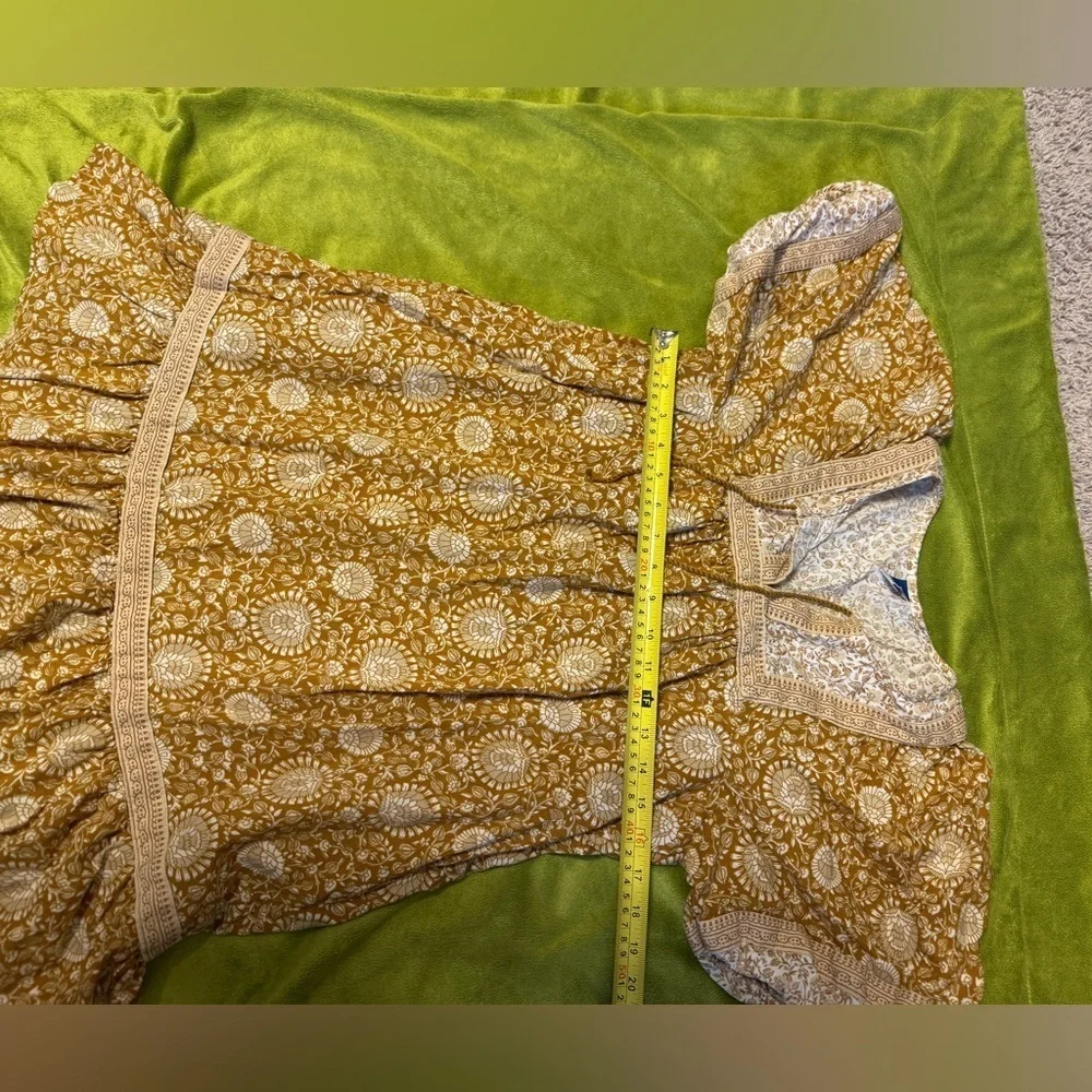 Old Navy Yellow Flower Flutter Sleeve Mini Swing Dress Sz XS